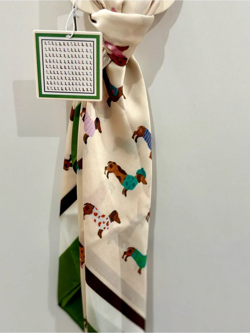 NWT Beautiful Piper.K Dachshund Print Square Scarf | 26.8” x 26.8”